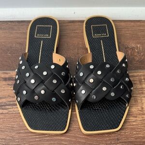 Dolce Vita  Black Studded Women's Slide Sandals US 7.5 EU 38